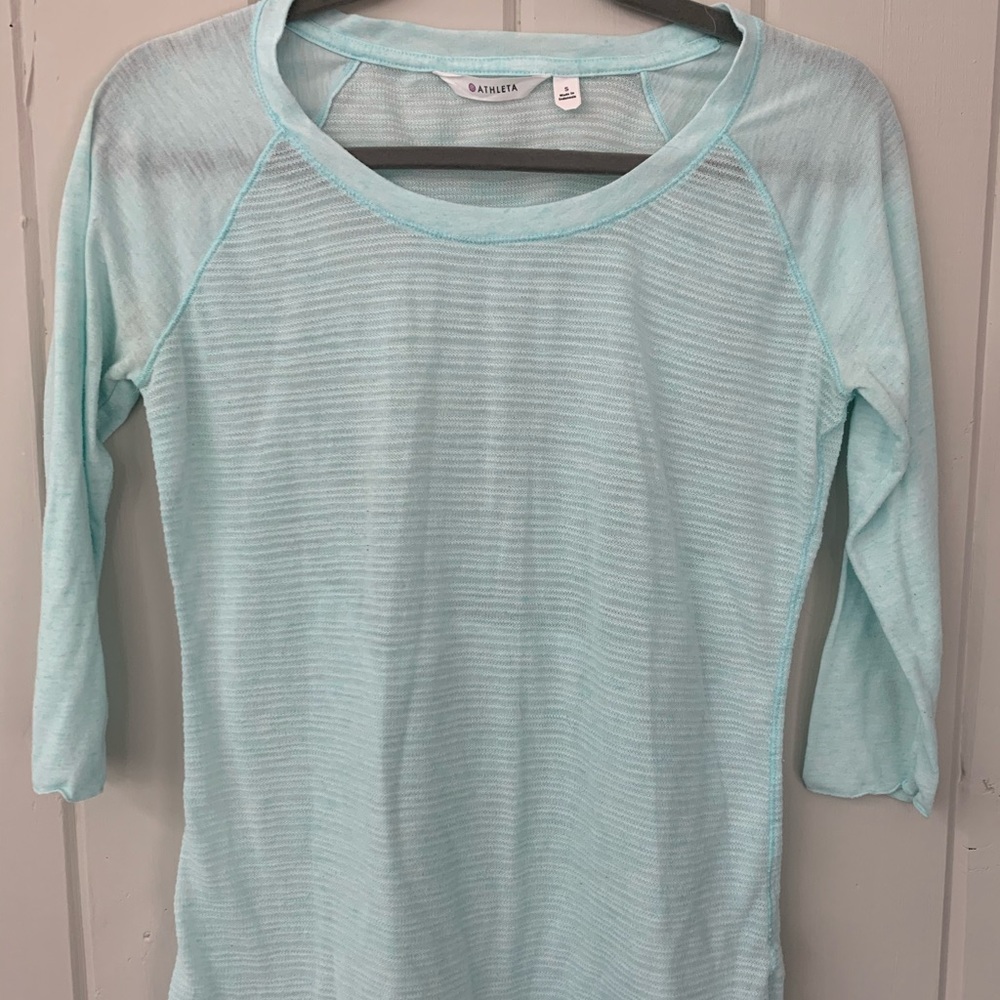 Athelta quarter sleeve see-through top